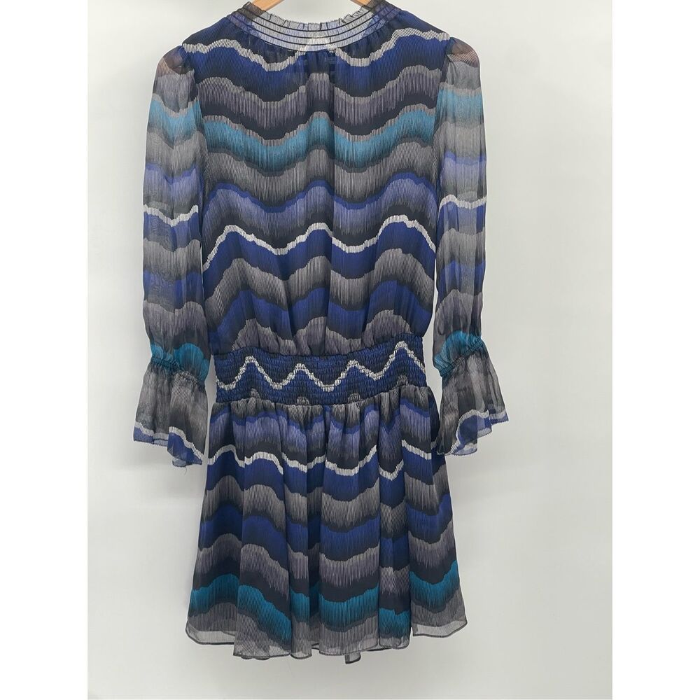 DVF Diane Von Furstenberg Silk Dress Kelley 2 Blue Mini Stretch Waist Peacock - Picture 5 of 15